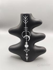 Vaso Portafiori Ricamato Nero