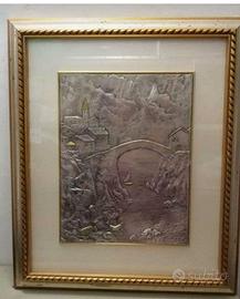 Quadro su lastra d' argento 