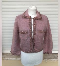 cardigan chanel rosa cipria 