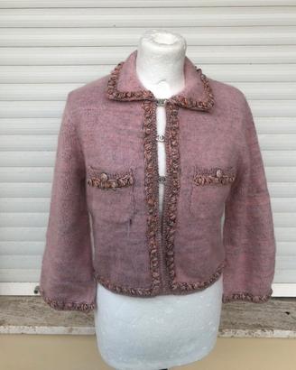 cardigan chanel rosa cipria 