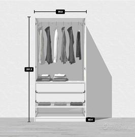 Mobile PAX Ikea bianco a due ante