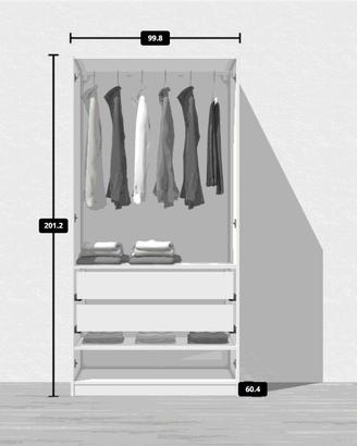Mobile PAX Ikea bianco a due ante