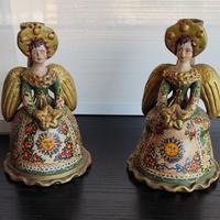 Angeli portacandele ceramica siciliana