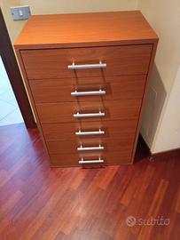 Cassettiera legno colore ciliegio