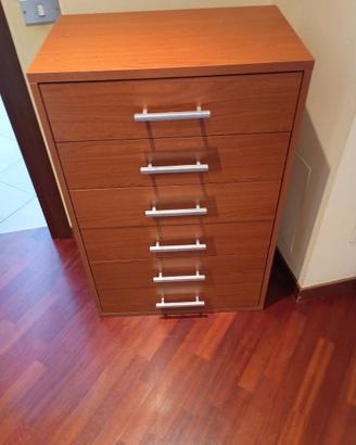 Cassettiera legno colore ciliegio