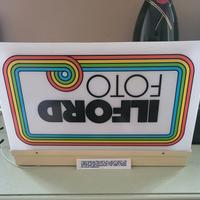 Insegna luminosa Ilford anni 60 vintage 