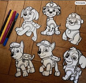 Kit Personaggi da Colorare per Bambini