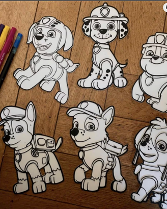 Kit Personaggi da Colorare per Bambini