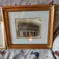 4 opere realizzate a mano su lastra di argento 