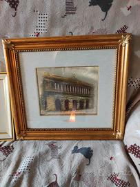 4 opere realizzate a mano su lastra di argento 