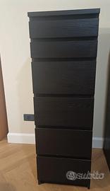 cassettiera MALM NERA MARRONE