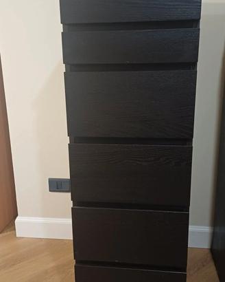 cassettiera MALM NERA MARRONE