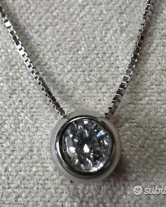 COLLANA PUNTO LUCE ORO BIANCO 18kt. E DIAMANTE