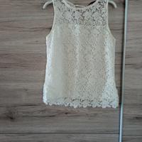 Canotta in pizzo bianca Zara