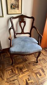 Poltroncina con seduta in camoscio d’epoca