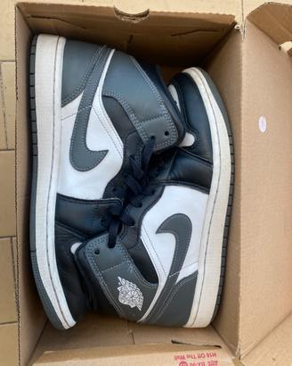 air jordan 1 mid white shadow - taglia 41