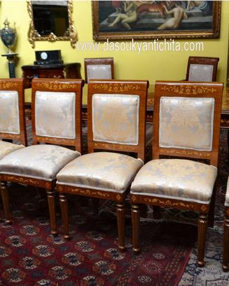 Gruppo di sei sedie poltrone stile olandese