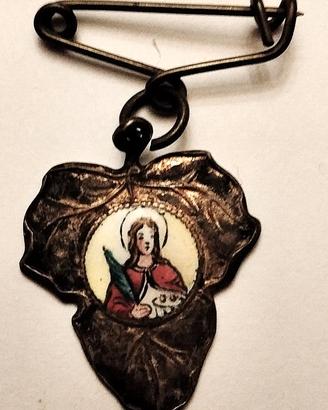 Tre antiche medagliette religios in micro smalto.