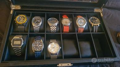 Lotto orologi, seiko, orient,vintage più box 12 pz