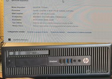 Pc fisso Hp con cpu i5,8gb,ssd 240gb,windows 11