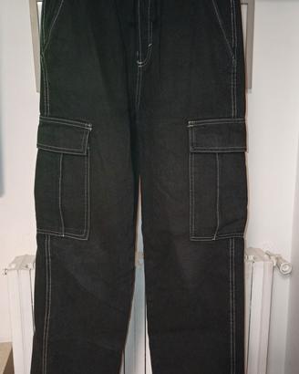 pantalone cargo nero 