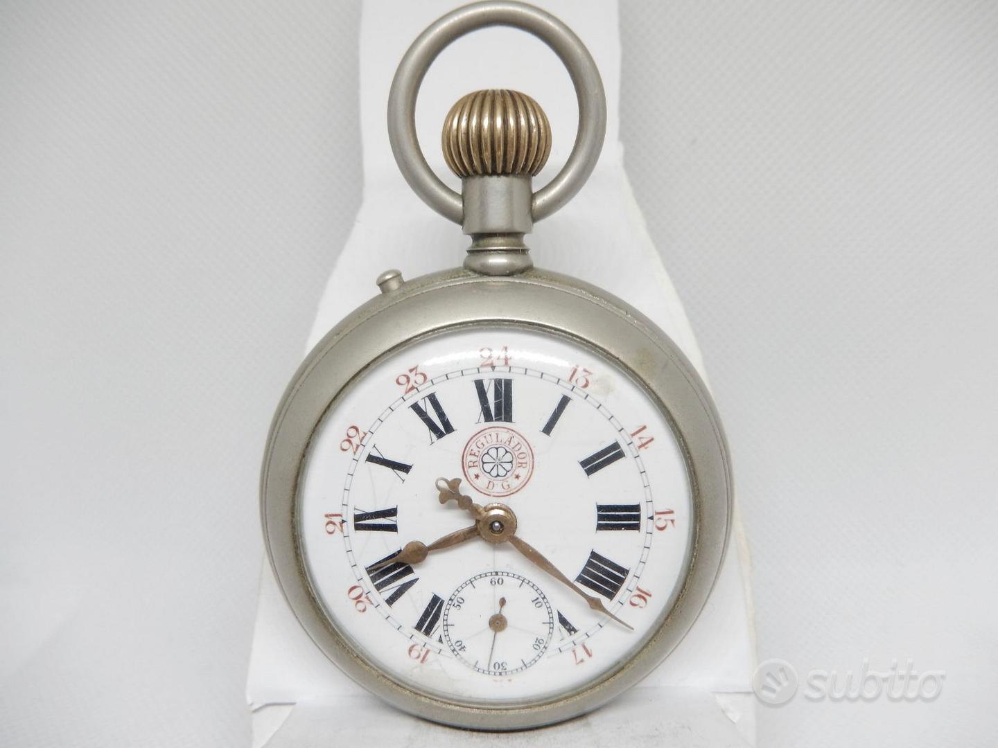 Boîtier Et Cadran De Montre De Poche Vintage E. Rosskopf & Cie - Argent, Mouvement Manqué, Bon état