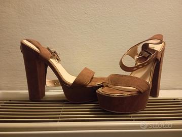 scarpe sandalo tacco alto  camoscio 