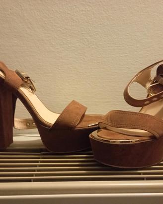 scarpe sandalo tacco alto  camoscio 