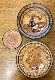 Arte Sarda piatti in cuoio vintage made Sardegna