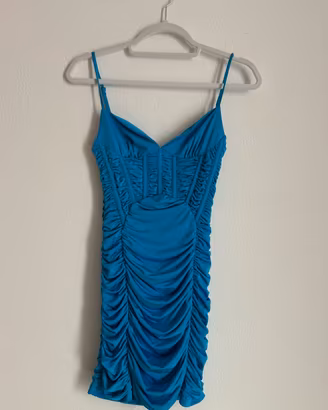 Vestito zara XS celeste blu aderente corto