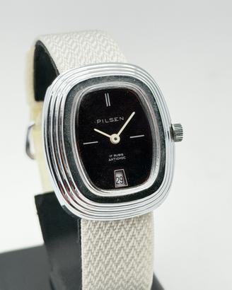 pilsen watch vintage new nos 70s swiss made