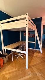 Letto soppalco STORÅ 140x200 + materasso MATRAND