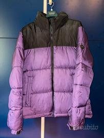 Piumino viola/nero caldo e sportivo con Cappuccio 
