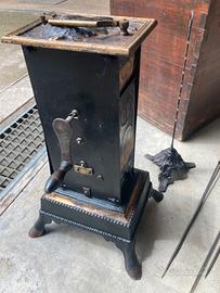 Girarrosto con baule in legno