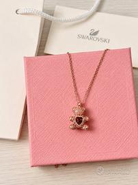 Collana con ciondolo Swarovski Teddy oro rosa