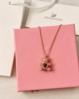 Collana con ciondolo Swarovski Teddy oro rosa
