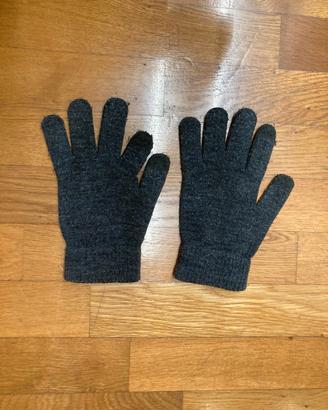 Guanti in lana grigi