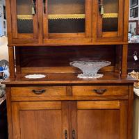 VETRINA CREDENZA IN LEGNO 2 PEZZI