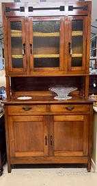 VETRINA CREDENZA IN LEGNO 2 PEZZI