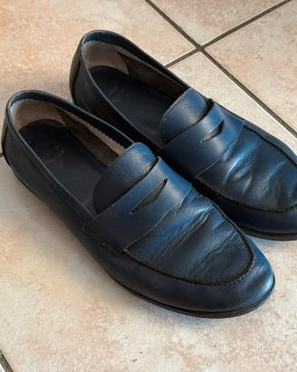 Mocassini Pelle Blu Bata 41 uomo