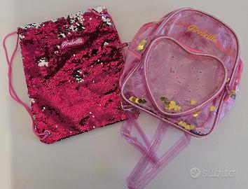 Borsa+sacca Girabrilla rosa paillettes come nuove