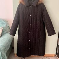 Cappotto lungo donna nero con bottoni taglia L