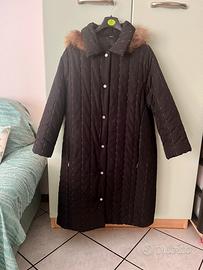 Cappotto lungo donna nero con bottoni taglia L