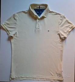 polo uomo Tommy Hilfiger gialla L cotone piqué 