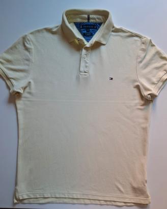 polo uomo Tommy Hilfiger gialla L cotone piqué 