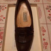 mocassino donna tacco medio marrone scuro n.39