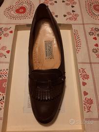 mocassino donna tacco medio marrone scuro n.39