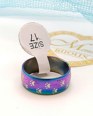 Anello acciaio fascia fascetta Zampette Multicolor