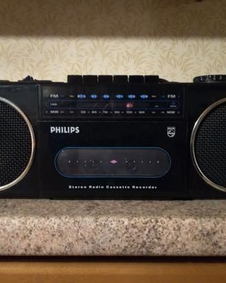Stereo radio Cassette Recorder Philip Vintage