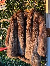 Pelliccia vera di volpe argentata naturale